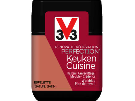 V33 Perfection testeur peinture rénovation cuisine satin 75ml espelette 1
