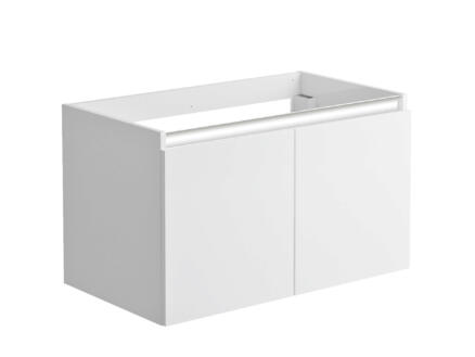 Allibert Pesaro meuble lavabo 80cm 2 portes blanc brillant 1