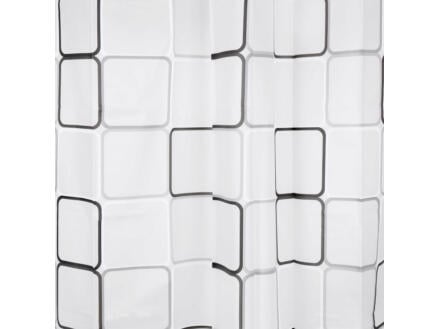 Differnz Peva Cubi douchegordijn 180x200 cm zwart/wit 1