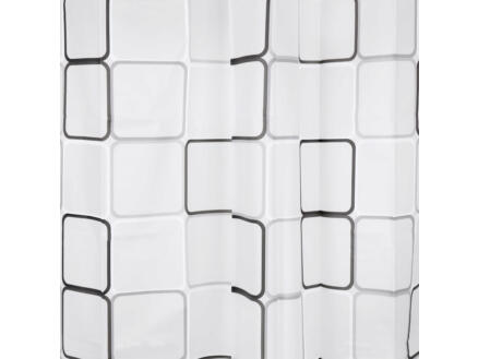 Differnz Peva Cubi rideau de douche 180x200 cm noir/blanc 1