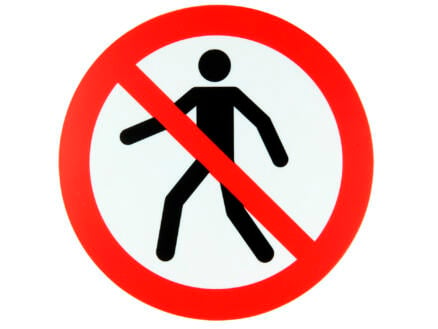 Pictogram verboden voor voetgangers 18cm 1