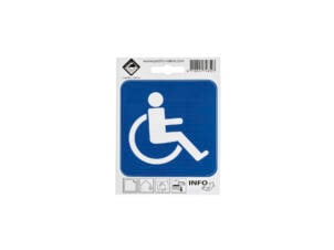 Pictogramme autocollant accès fauteuils roulants 10x10 cm