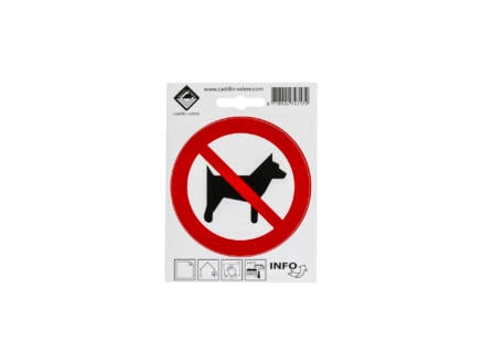 Pictogramme autocollant interdit aux chiens 10cm 1