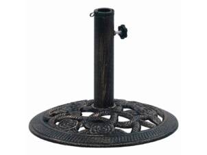 Pied de parasol noir et bronze 9kg 40cm fonte