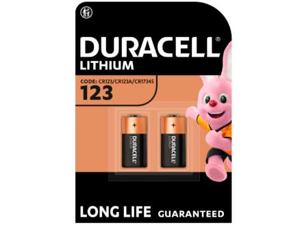 Duracell Pile High Power lithium CR123 3V 2 pièces 1