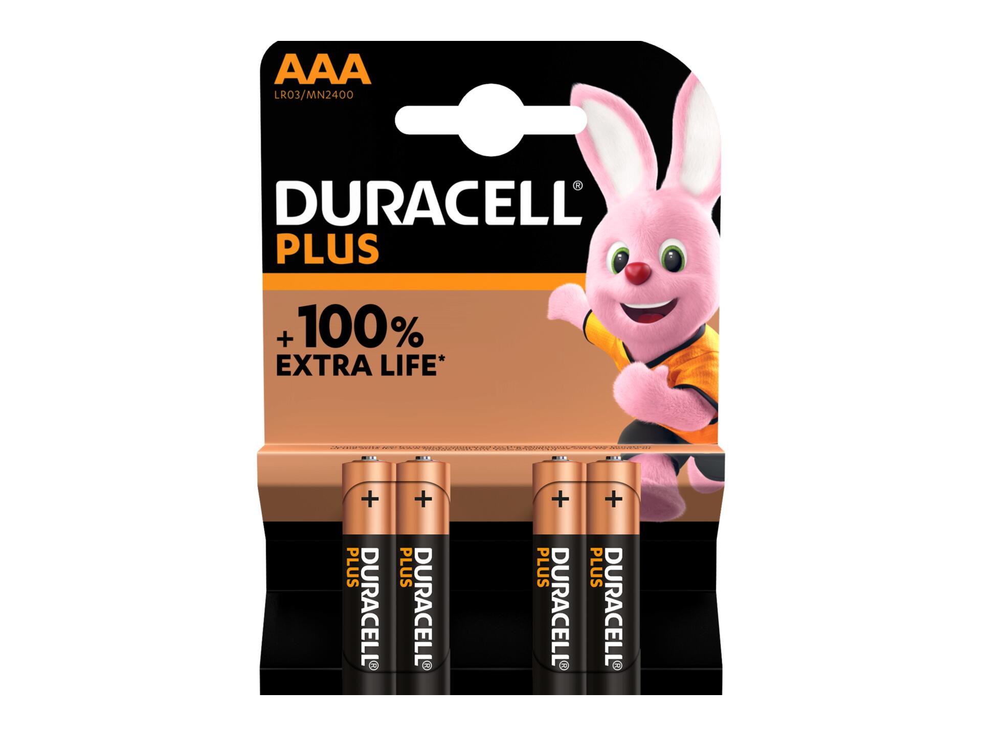 Duracell Pile Plus P1,5V AAA 4 pièces