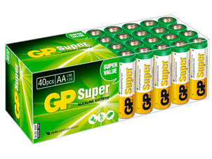 GP Pile Super Alcaline AA Value pack 40 pièces