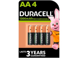 Duracell Pile rechargeable NI-MH AA 1300mAh 4 pièces