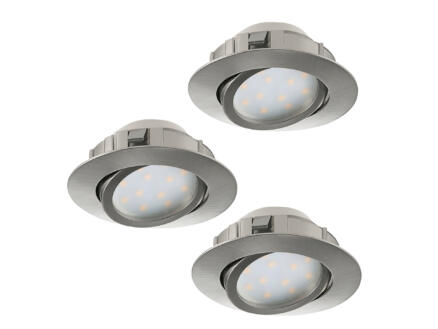 Eglo Pineda spot LED encastrable 6W orientable nickel mat 3 pièces 1