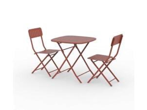 Garden Plus Pipa bistroset met 2 stoelen rood