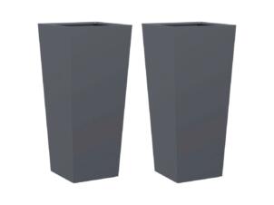 Plantenbak 35x35x75 cm staal antraciet 2 stuks