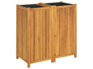 Plantenbak met voering 100x50x100 cm massief acaciahout