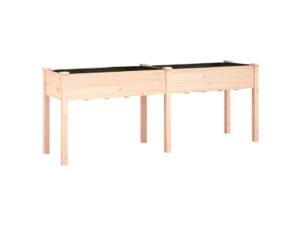 Plantenbak met voering 203x53x76 cm massief vurenhout