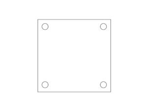 Plaque acrylique avec trous 10x10 cm 3mm blanc