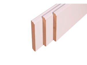 Plint 120x14 mm 240cm 1/4 rond wit
