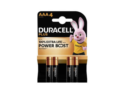 Duracell Plus PowerBoost batterij alkaline AAA 4 stuks