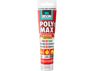 Bison Poly Max Crystal Expres montagelijm 115g transparant