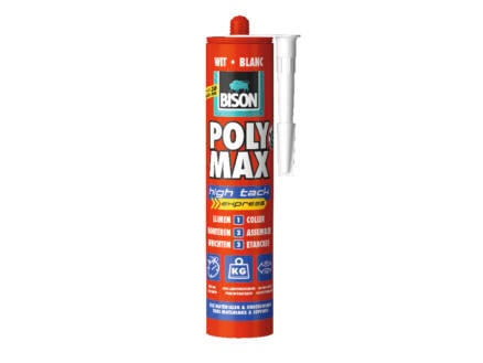 Bison Poly Max High Tack colle de montage 425g blanc 1