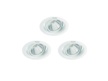 Philips Pomeron spot LED encastrable 7W dimmable blanc 3 pièces 1