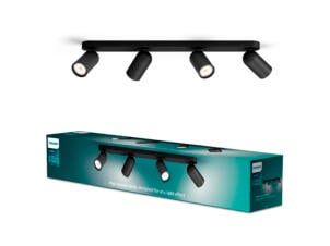Philips Pongee barre de spots GU10 max. 4x10W dimmable noir