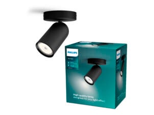 Philips Pongee wandspot GU10 max. 10W dimbaar zwart