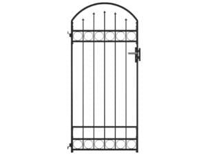 Poort gebogen 89x200 cm zwart