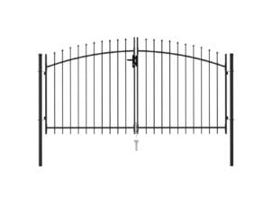 Poort met speren 3x1,5 m zwart