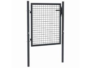 Portillon de jardin en grillage acier galvanisé 100x75 cm gris