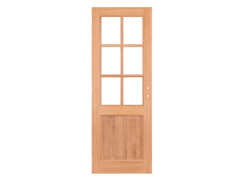 Solid Portixx Forte Oak M02 porte intérieure avec vitres 201x83 cm chêne brun clair