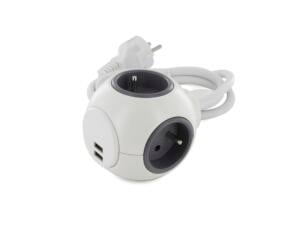 Chacon PowerBall Extended stekkerdoos 4x + 2x USB en kabel 1,5m wit