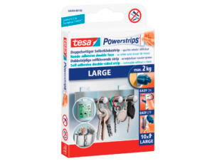 Tesa Powerstrip Large zelfklevende strip 7cm 2kg wit 10 stuks