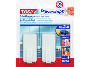Tesa Powerstrips Classic zelfklevende haak 6,8cm 2kg wit 2 stuks