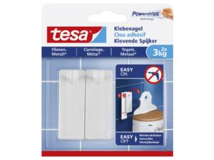 Tesa Powerstrips clou adhésif pour carrelage et métal 7,2cm 3kg blanc 2 pièces