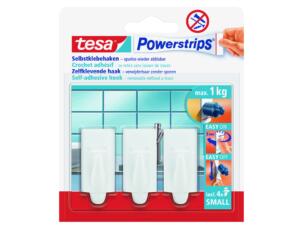 Tesa Powerstrips crochet adhésif 4cm 1kg blanc 3 pièces