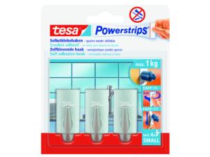 Tesa Powerstrips crochet adhésif 5cm 1kg chromé3 pièces