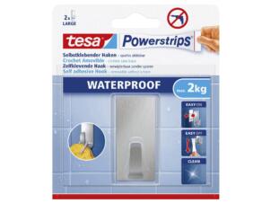 Tesa Powerstrips crochet adhésif 7,5cm 2kg inox