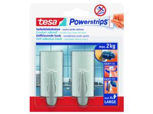 Tesa Powerstrips crochet adhésif 7cm 2kg gris 2 pièces