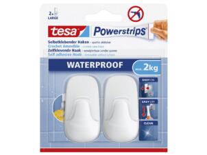 Tesa Powerstrips crochet adhésif 8cm 2kg blanc 2 pièces
