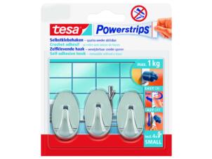 Tesa Powerstrips crochet adhésif ovale 5cm 1kg 3 pièces