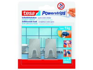 Tesa Powerstrips crochet porte-serviette 4,3cm 1kg inox 2 pièces