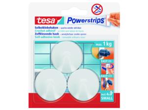 Tesa Powerstrips crochet rond 4,5cm 1kg blanc 3 pièces