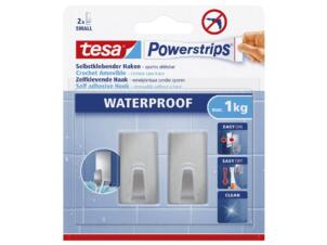 Tesa Powerstrips handdoekhaakje 4,5cm 1kg inox 2 stuks