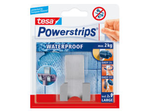 Tesa Powerstrips scheermeshouder rvs