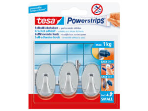 Tesa Powerstrips zelfklevende haak ovaal 5cm 1kg 3 stuks
