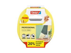Tesa Precision Indoor afplaktape 25m x 25mm geel