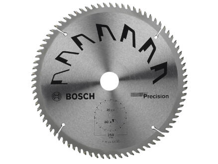 Bosch Precision cirkelzaagblad 250mm 80T hout 1