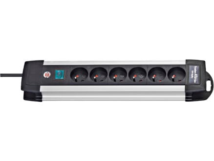 Brennenstuhl Premium-Alu-Line bloc multiprise 6x avec interrupteur et câble 3m noir 1
