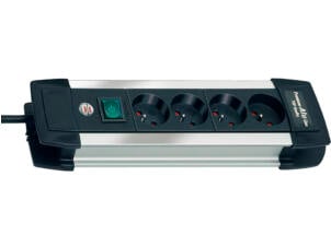 Brennenstuhl Premium-Alu-Line stekkerdoos 4x met schakelaar en kabel 1,8m zwart