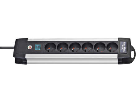 Brennenstuhl Premium-Alu-Line stekkerdoos 6x met schakelaar en kabel 3m zwart 1