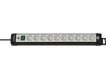 Brennenstuhl Premium-Line bloc multiprise 10x avec interrupteur et câble 3m gris clair 1
